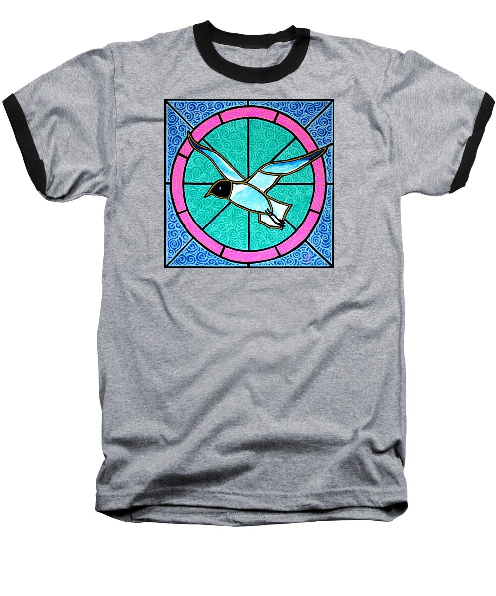 Seagull Baseball T-Shirt featuring the painting Seagull 4 by Jim Harris