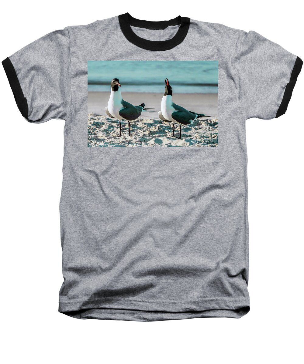 Animals Baseball T-Shirt featuring the photograph Seagull Serenade 4954 by Ricardos Creations