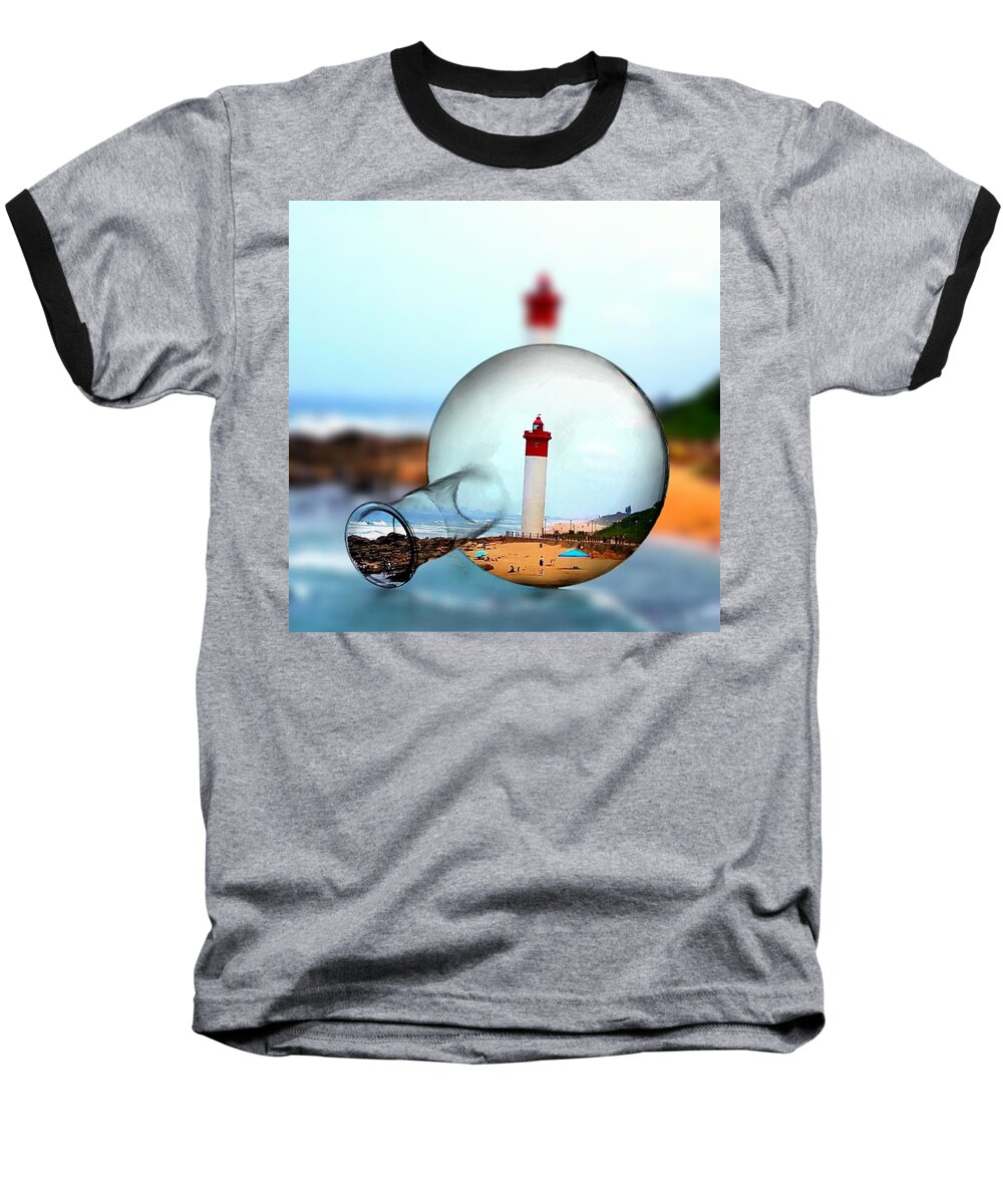 Seaside Baseball T-Shirt featuring the digital art Seaside by Vijay Sharon Govender