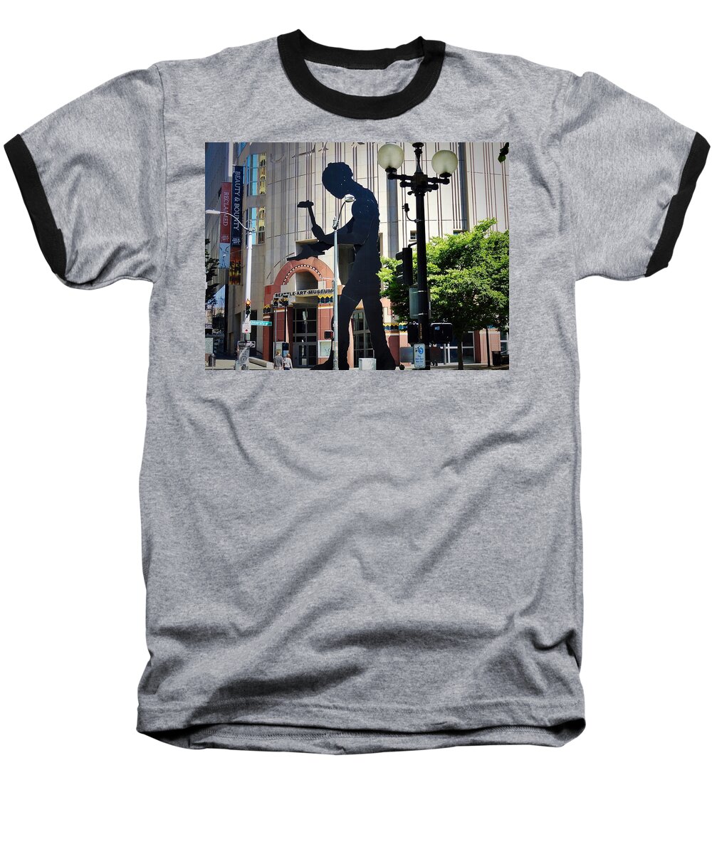 Man Hammering Baseball T-Shirt featuring the photograph Seattle Art by Anne Sands
