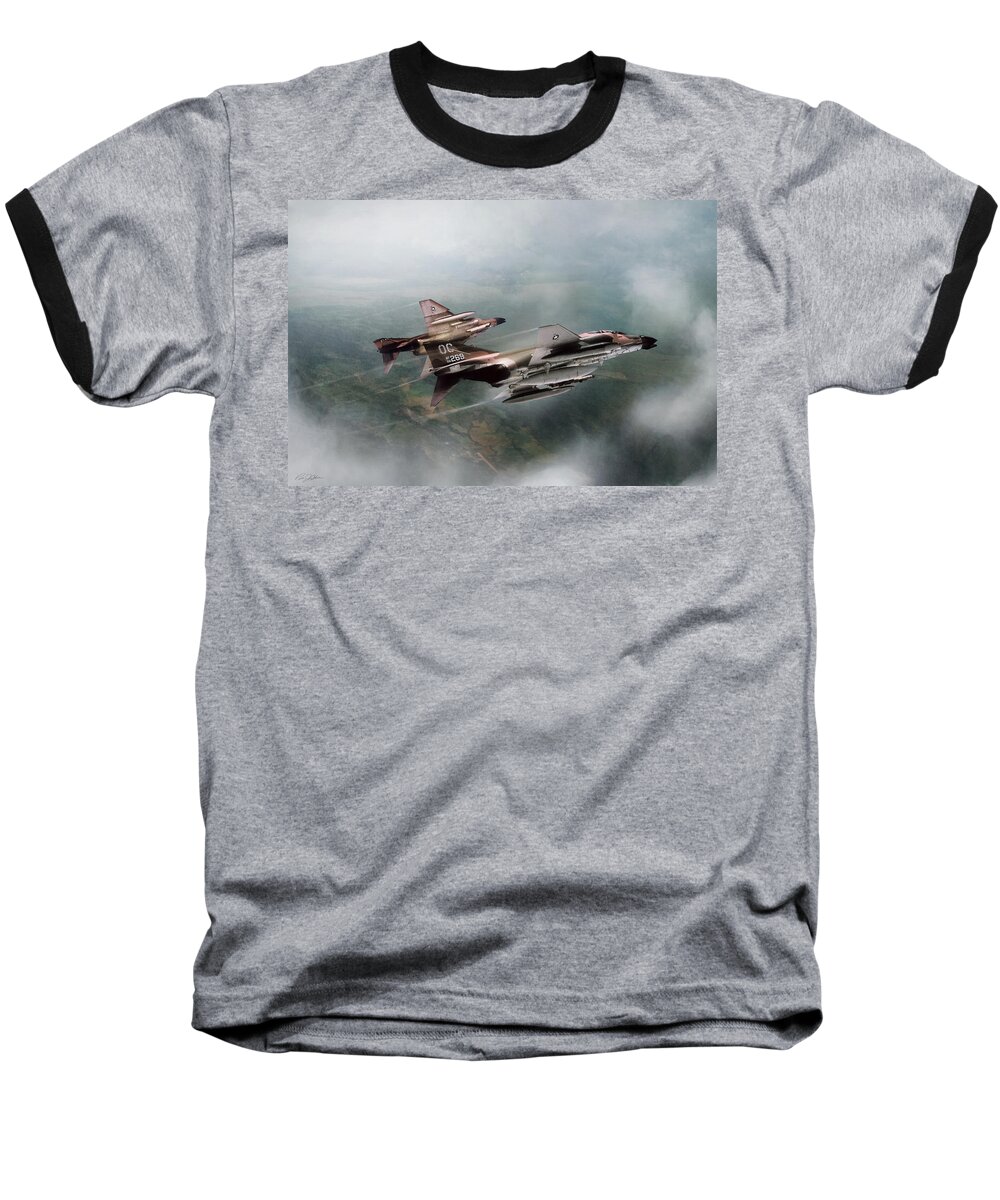 Aviation Baseball T-Shirt featuring the digital art Seek And Attack by Peter Chilelli