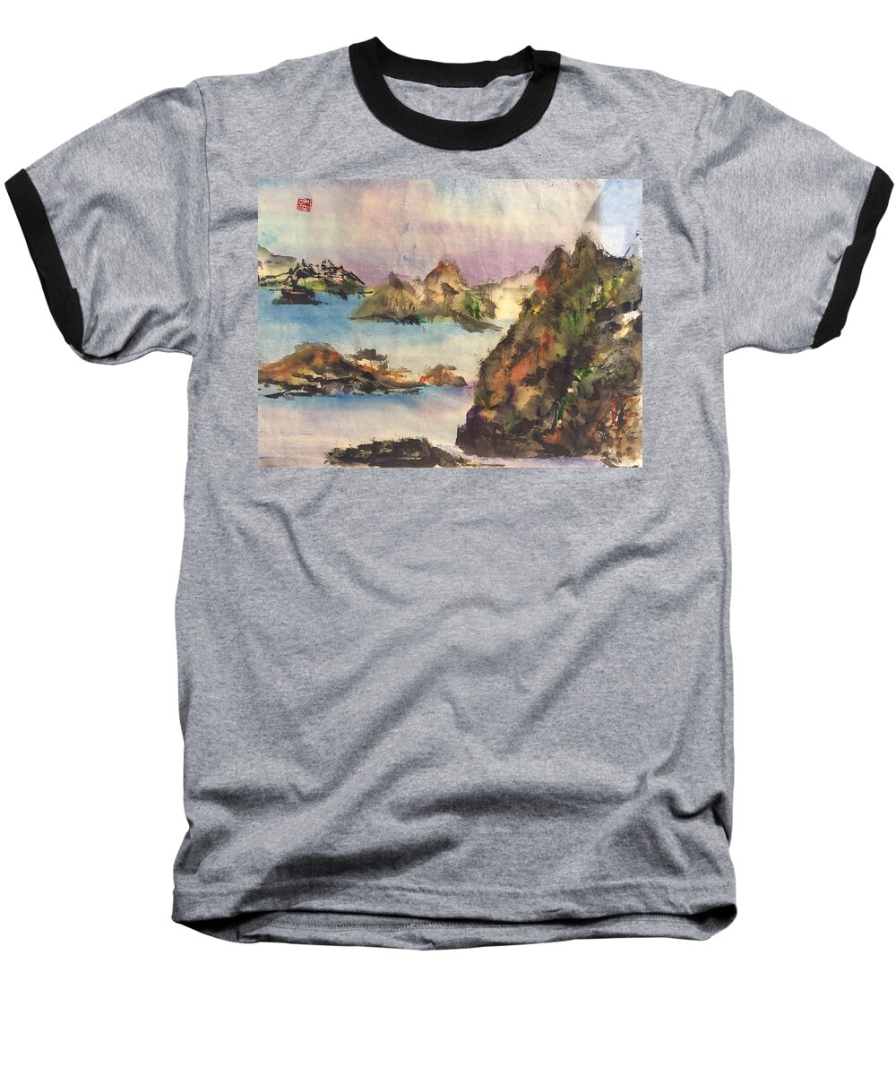 Chinese Brush Baseball T-Shirt featuring the painting Seeking by Bonny Butler