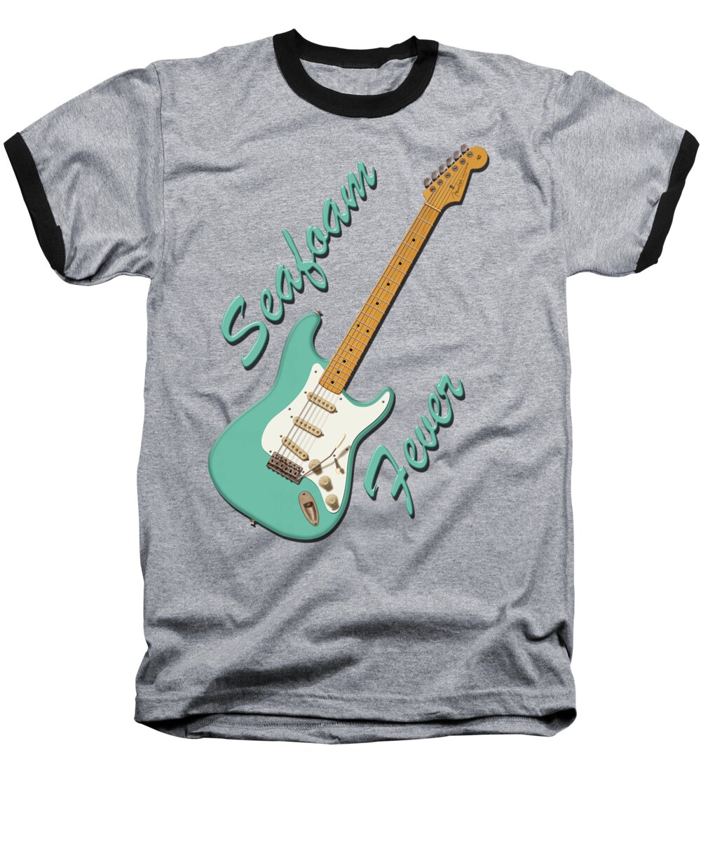 Stratocaster Baseball T-Shirt featuring the digital art Seafoam Fever by WB Johnston