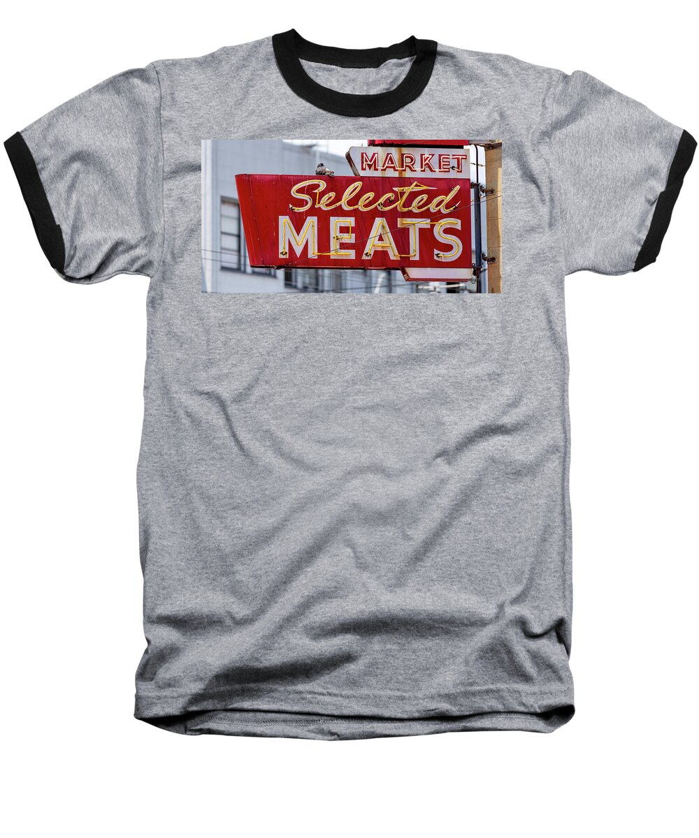 Selected Meats Baseball T-Shirt featuring the photograph Selected Meats by Mark Harrington