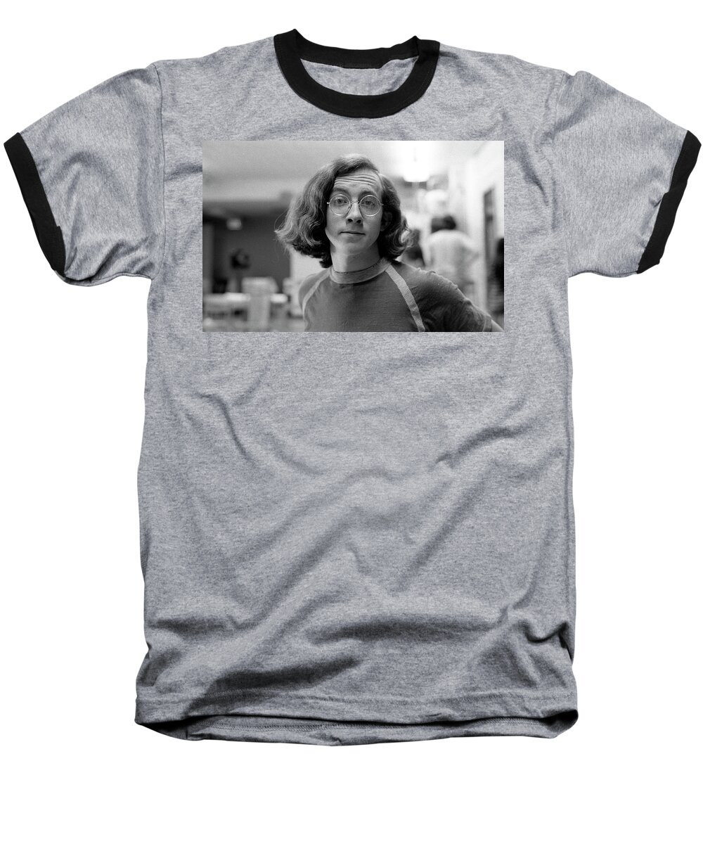 Eyebrow Baseball T-Shirt featuring the photograph Self-portrait, With Raised Eyebrow, 1972, Number 2 by Jeremy Butler