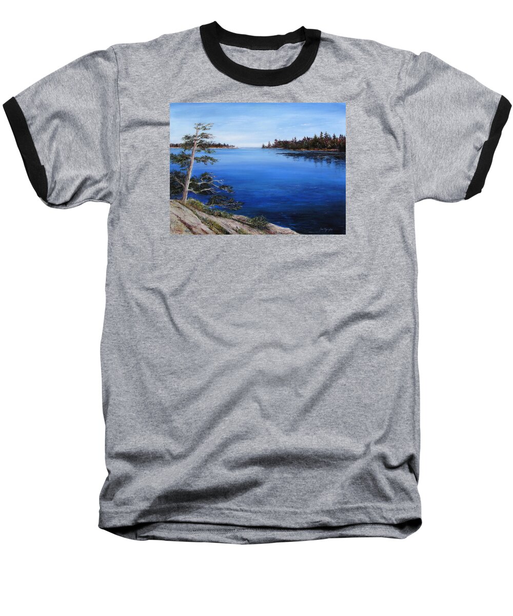 River Baseball T-Shirt featuring the painting Sentinel by Jan Byington