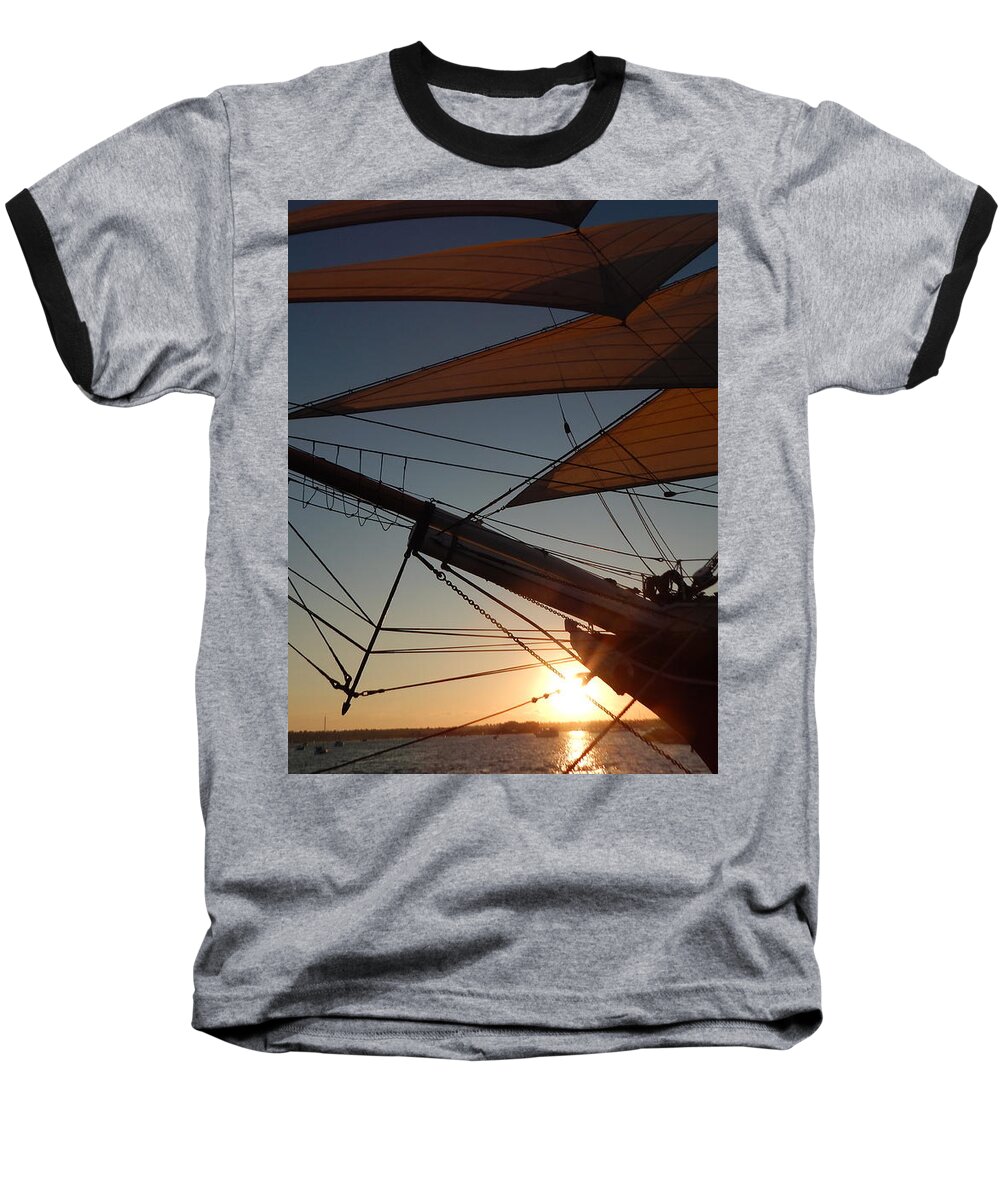 Ship Baseball T-Shirt featuring the photograph Setting Sail by Chris Tarpening