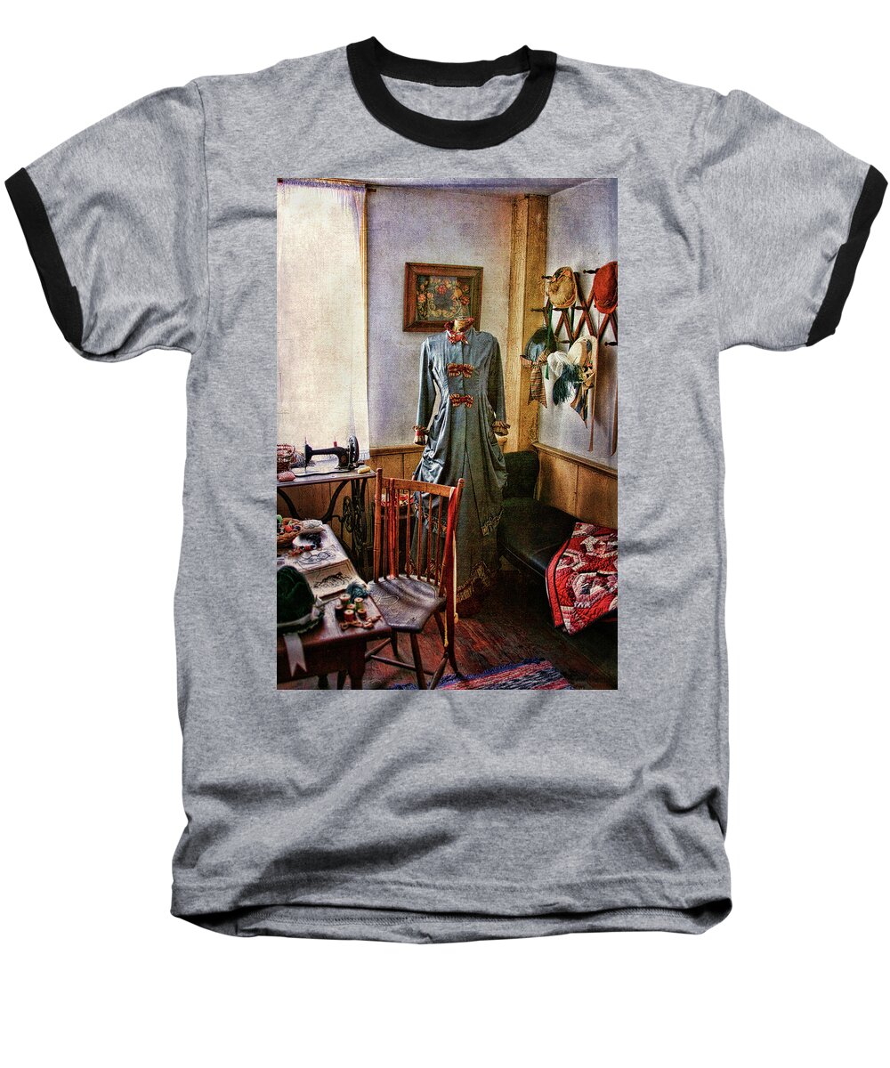 Cindi Ressler Baseball T-Shirt featuring the photograph Sewing Room 1 by Cindi Ressler