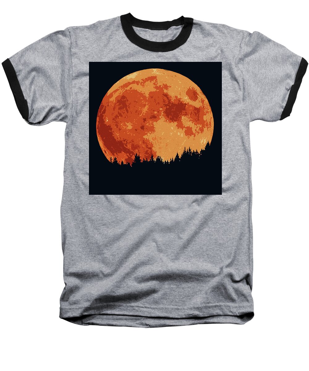 Shadow Of The Moon Baseball T-Shirt featuring the painting Shadow of the Moon by AM FineArtPrints