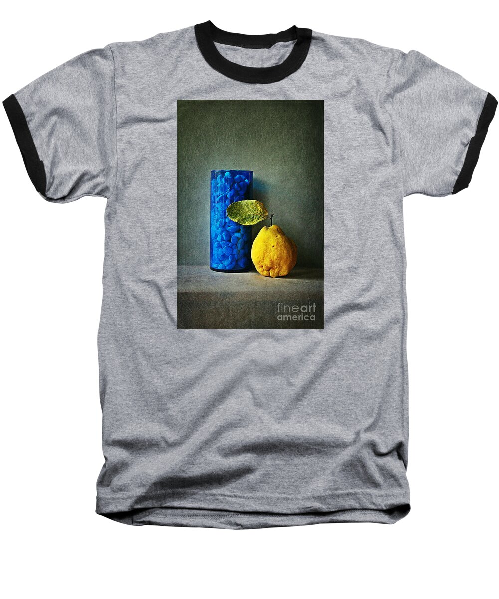 Quince Baseball T-Shirt featuring the digital art Shape and Colour by Binka Kirova