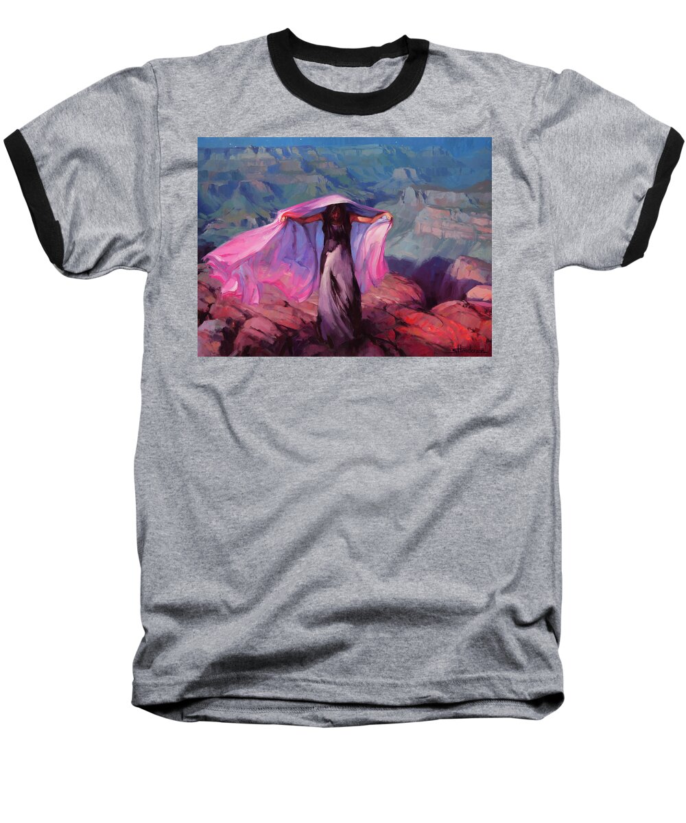 Dancer Baseball T-Shirt featuring the painting She Danced by the Light of the Moon by Steve Henderson