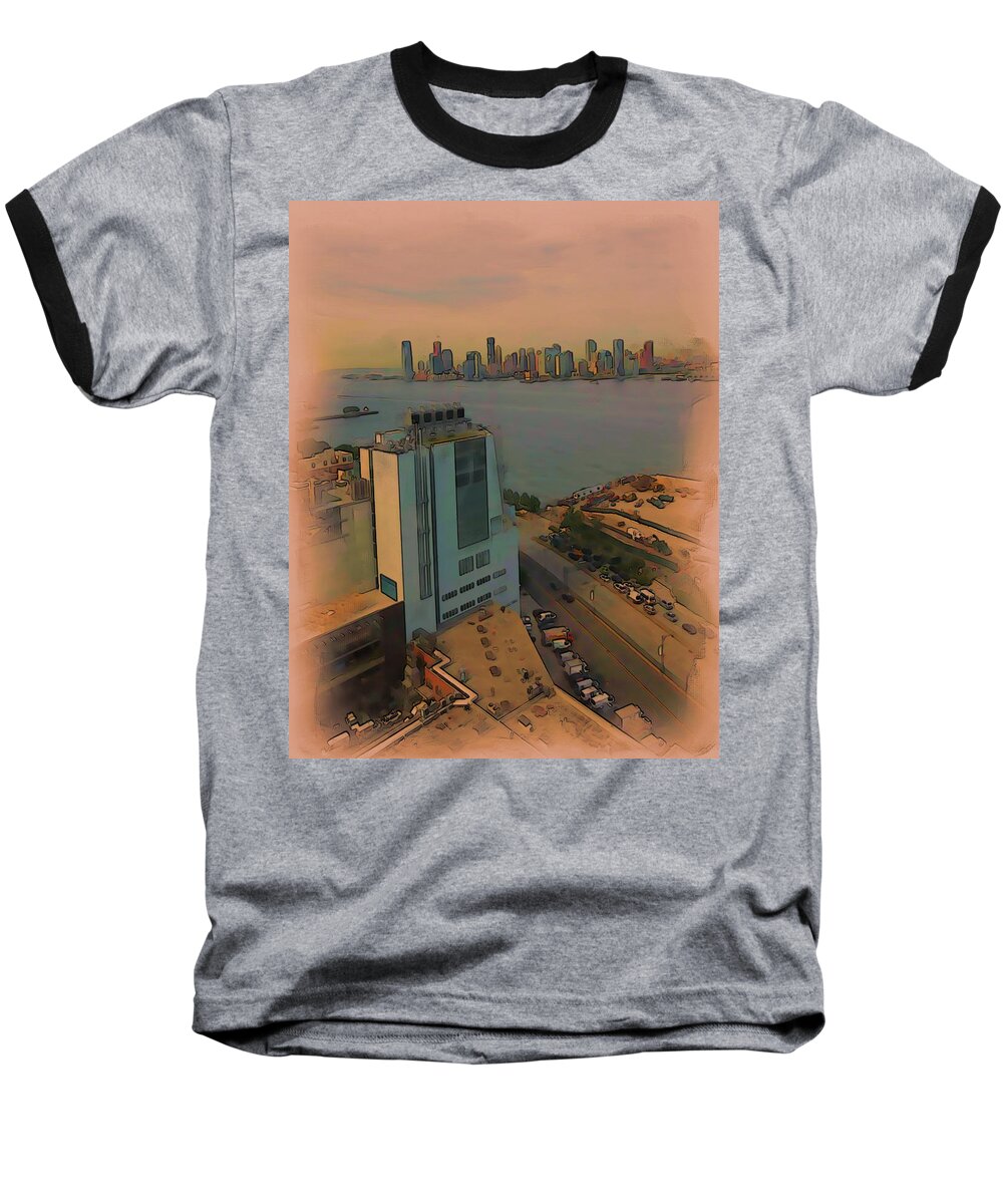 Watercolor Baseball T-Shirt featuring the digital art Shoreline by Tristan Armstrong