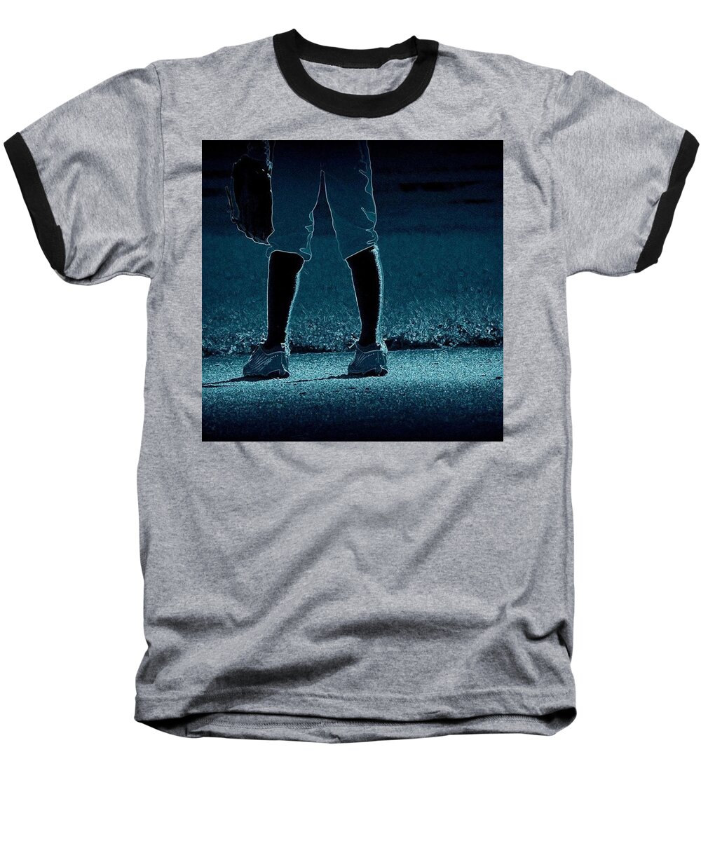 Blue Baseball T-Shirt featuring the photograph Short Stop #1 by Leah McPhail