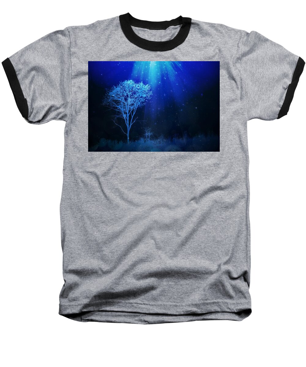 Tree Baseball T-Shirt featuring the photograph Shower of Stars by Phyllis Meinke