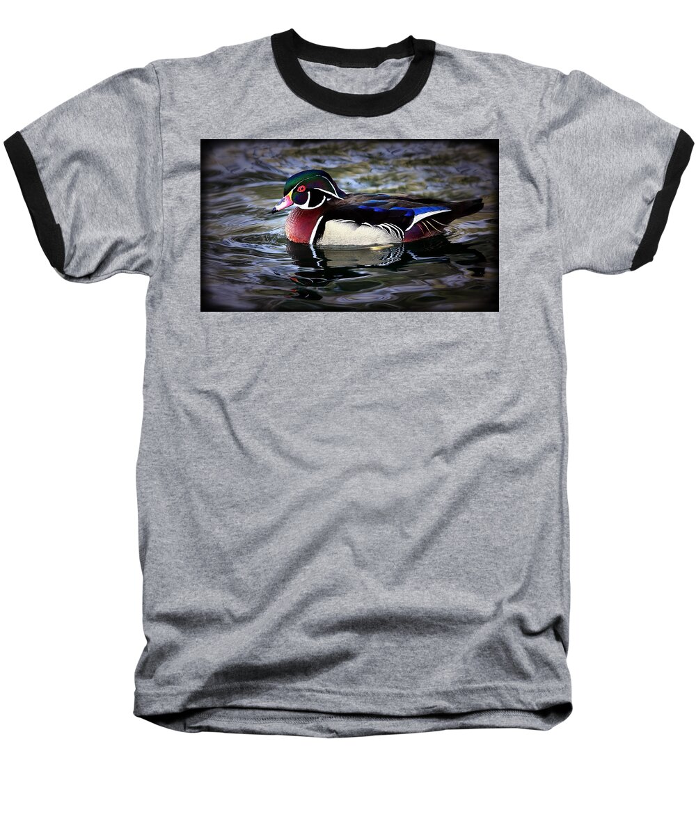 Duck Baseball T-Shirt featuring the photograph Showing Off by Elaine Malott