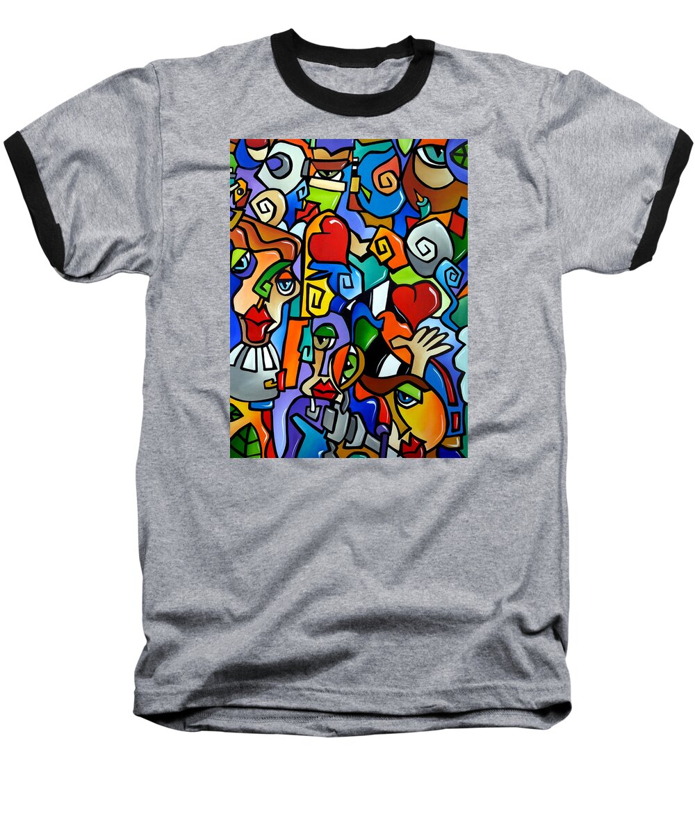Fidostudio Baseball T-Shirt featuring the painting Side Show by Tom Fedro