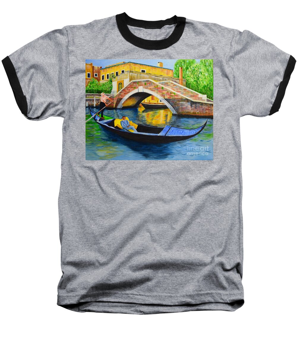 Venice Baseball T-Shirt featuring the painting Sightseeing by Melvin Turner