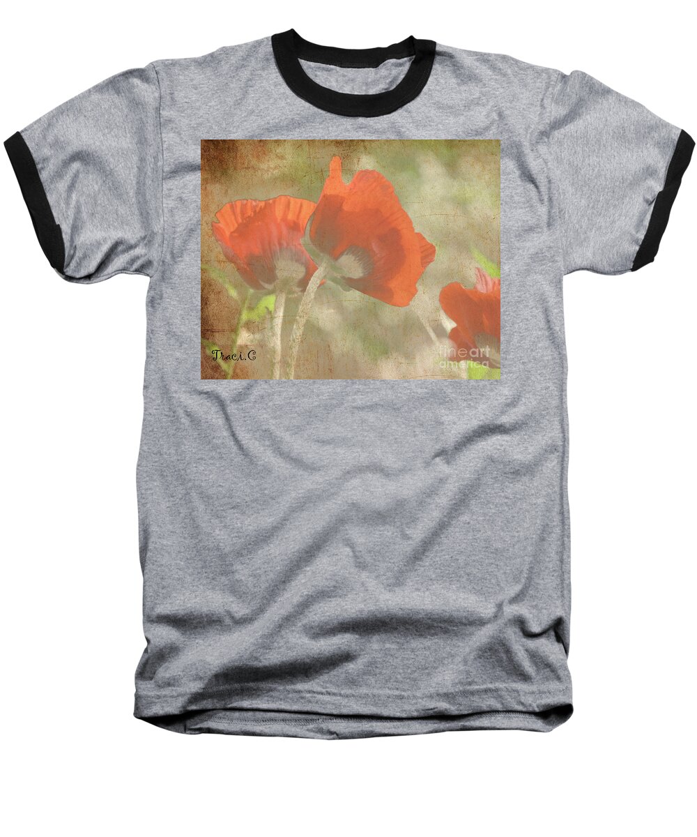 Poppy Baseball T-Shirt featuring the photograph Silent Dancers by Traci Cottingham