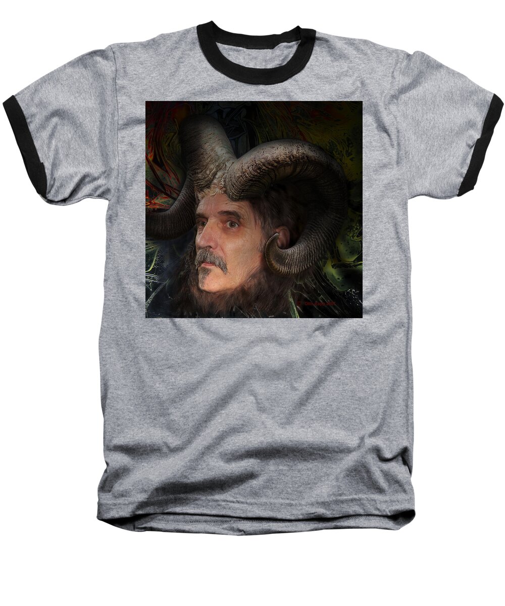 Surrealism Baseball T-Shirt featuring the digital art Silenus by Otto Rapp