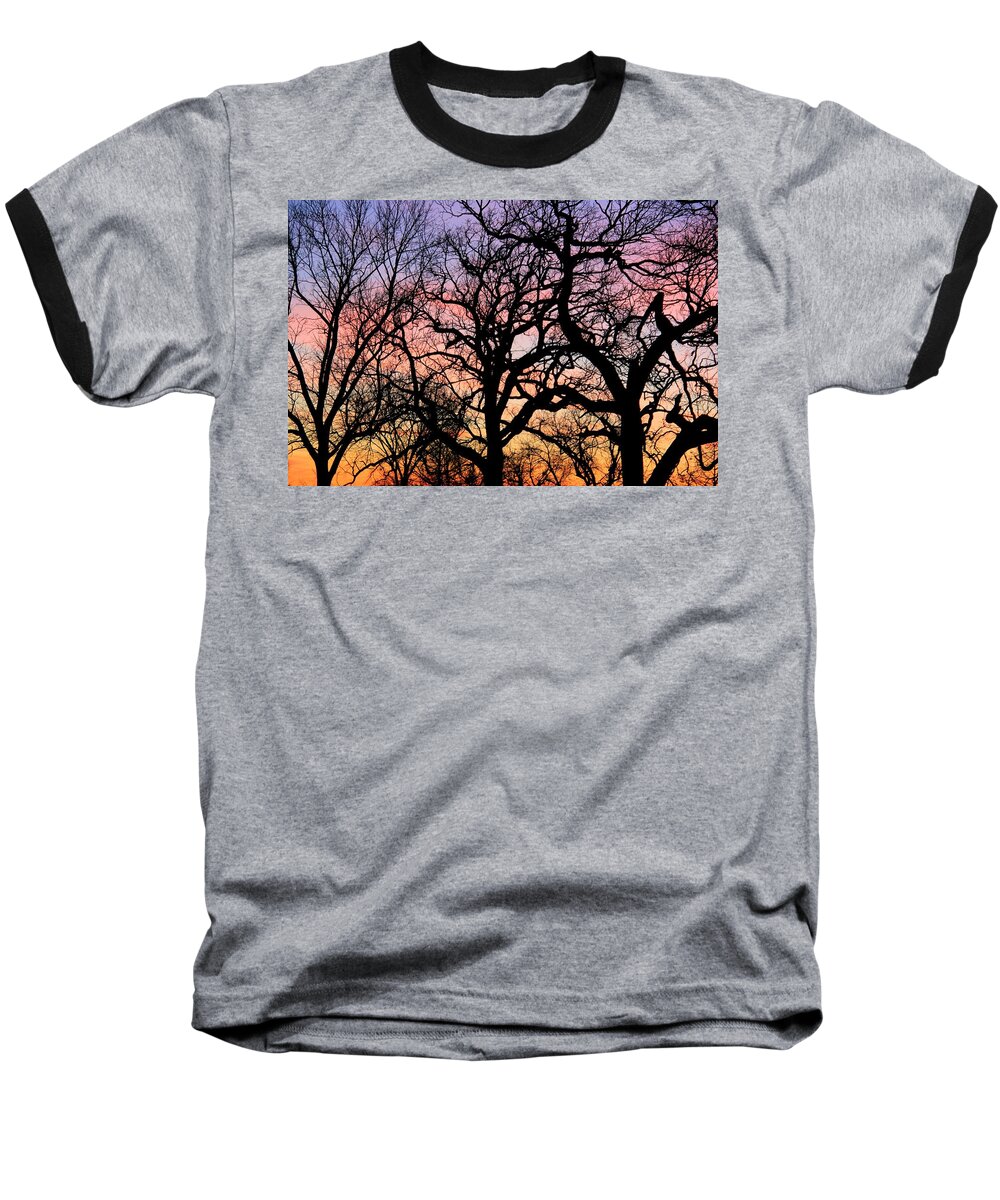 Sunset Baseball T-Shirt featuring the photograph Silhouettes at Sunset by Chris Berry