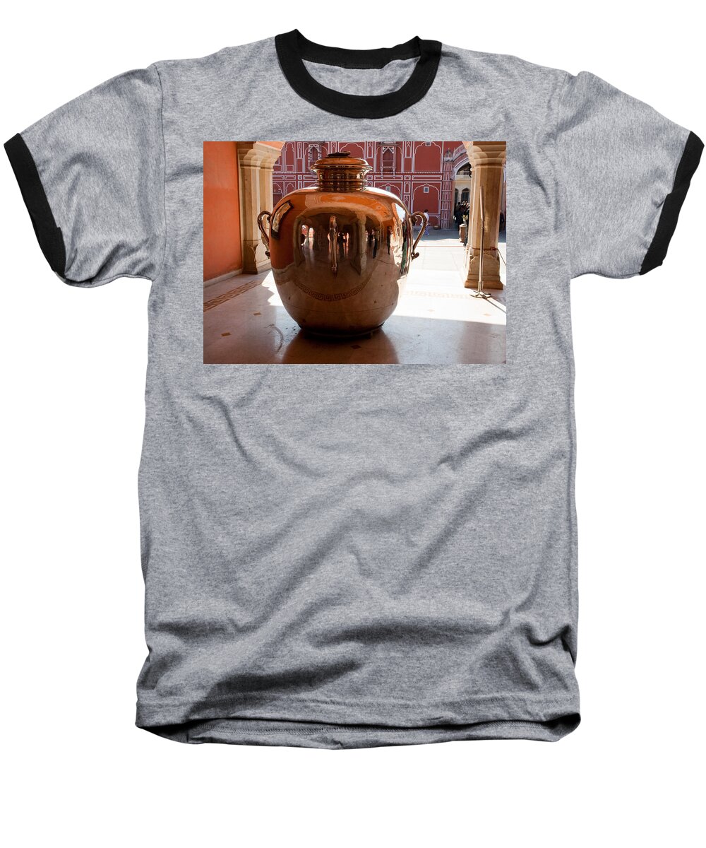 Silver Baseball T-Shirt featuring the photograph Silver water urn Jaipur by Ashish Agarwal
