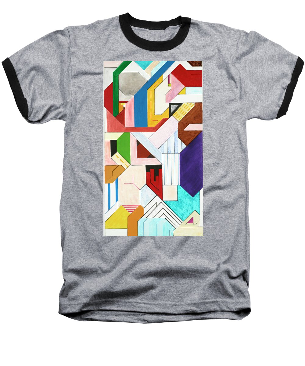 Abstract Baseball T-Shirt featuring the painting Sinfonia della Carnevale - Part 3 by Willy Wiedmann
