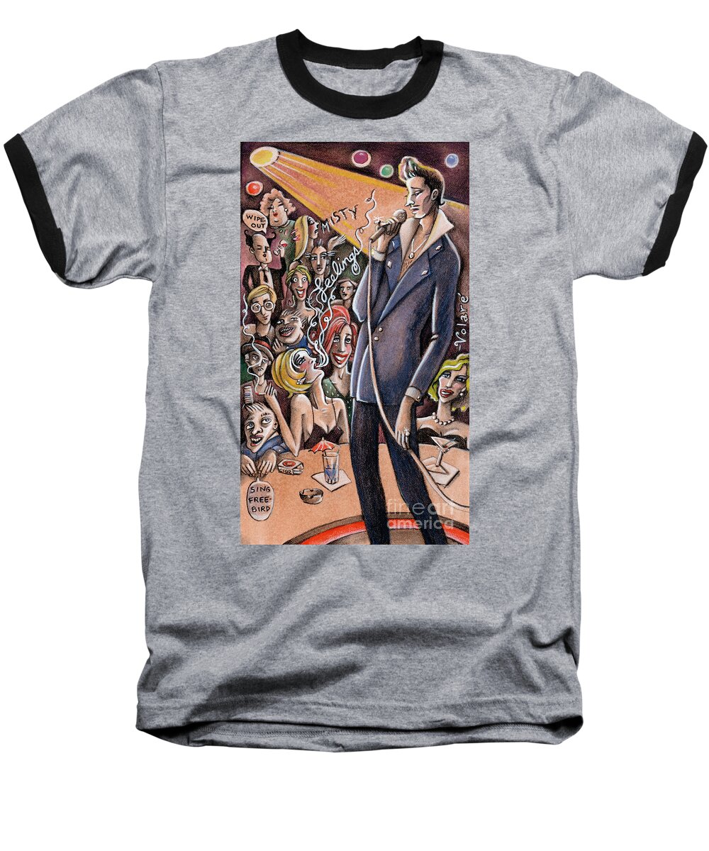 Music Baseball T-Shirt featuring the drawing Singing Standards by Valerie White