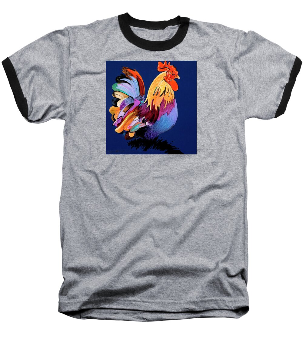 Fauvism Baseball T-Shirt featuring the painting Sir Chanticleer by Bob Coonts