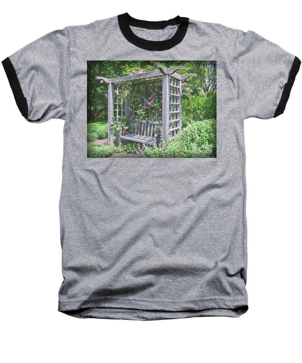 Flowers Baseball T-Shirt featuring the photograph Sit Awhile by Scott and Dixie Wiley