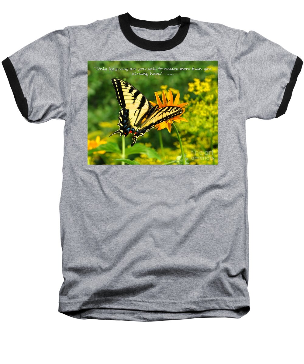 Diane Berry Baseball T-Shirt featuring the photograph Sitting Pretty Giving by Diane E Berry