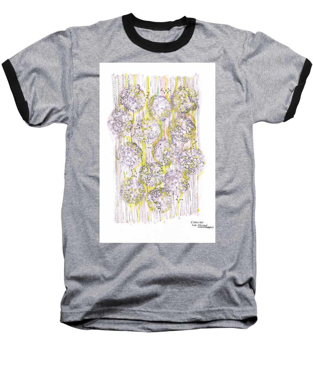 Chromatography Baseball T-Shirt featuring the drawing Size Exclusion Chromatography by Regina Valluzzi