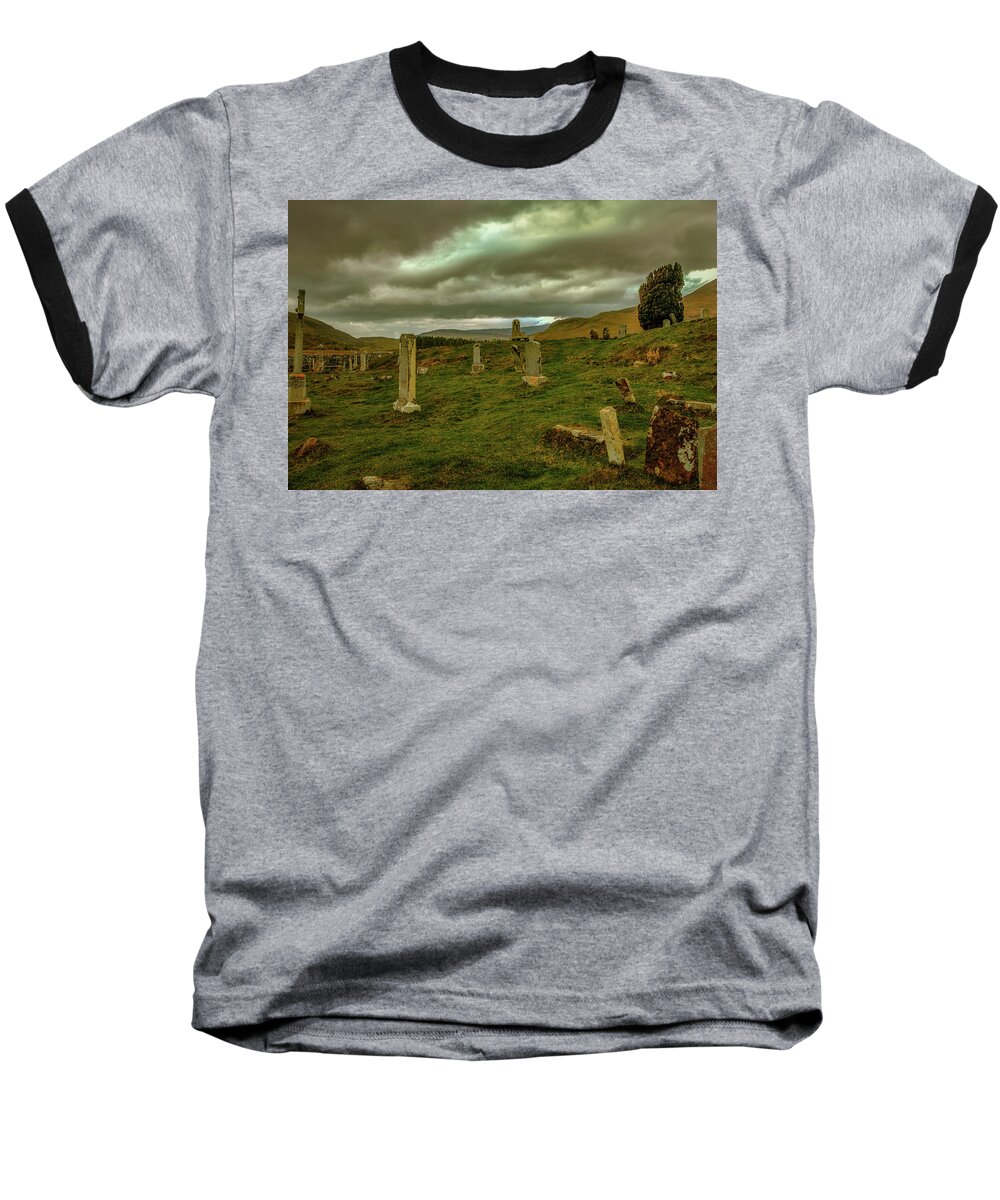 Sky Baseball T-Shirt featuring the photograph Skies and headstones #g9 by Leif Sohlman