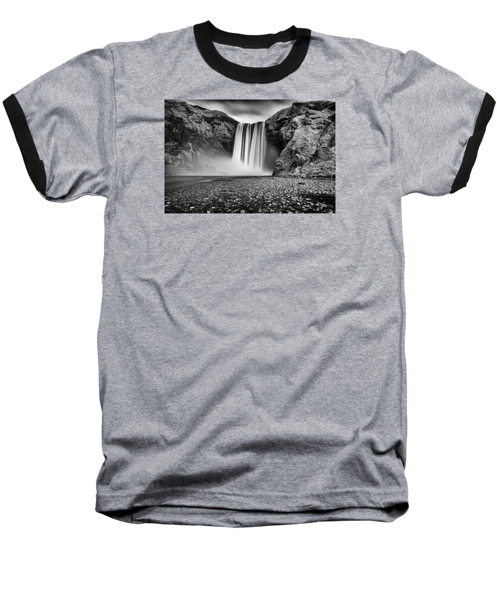 Landscape Baseball T-Shirt featuring the photograph Skogafoss by James Billings
