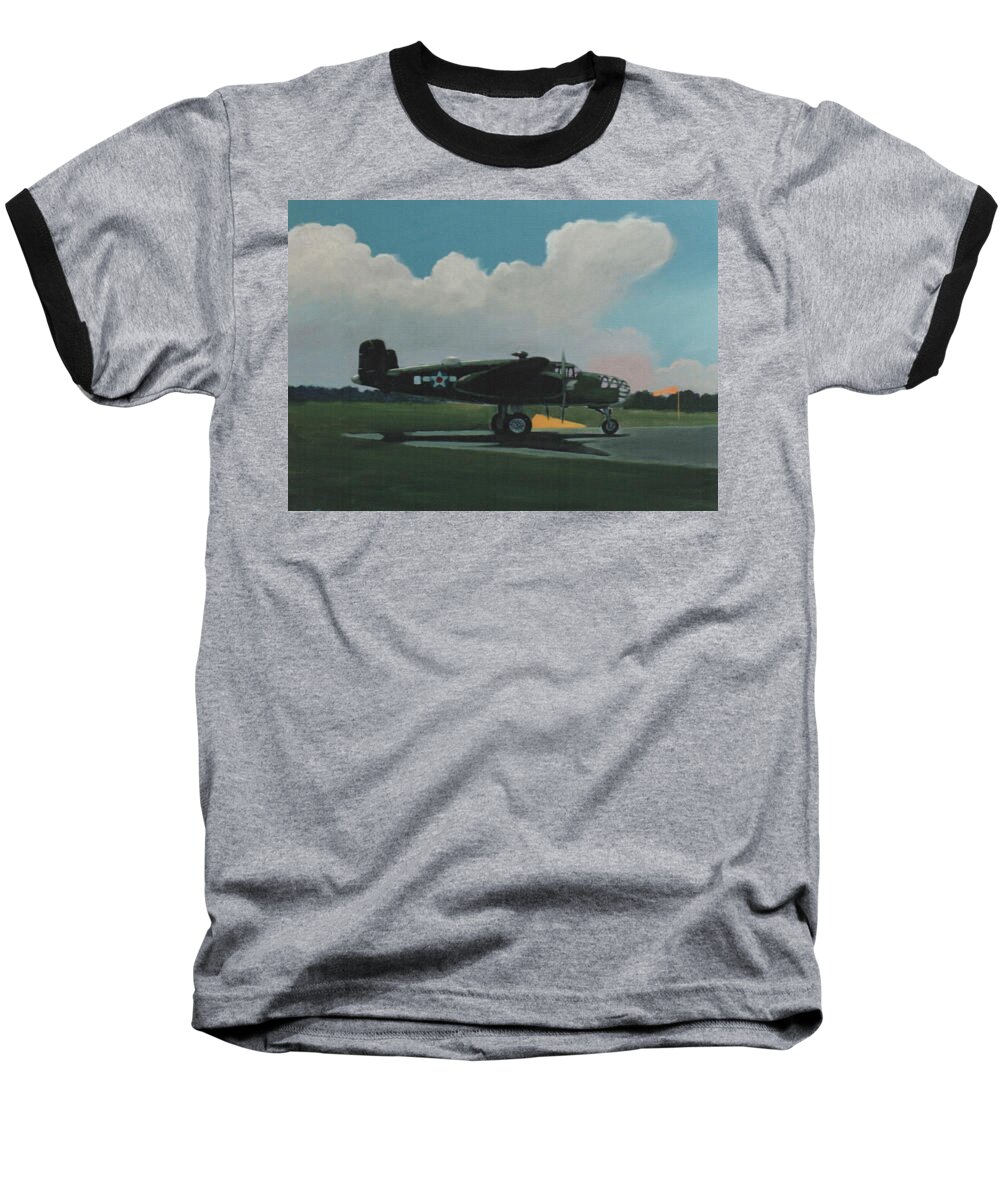 World War Ii Plane Baseball T-Shirt featuring the painting Skunky by Blue Sky