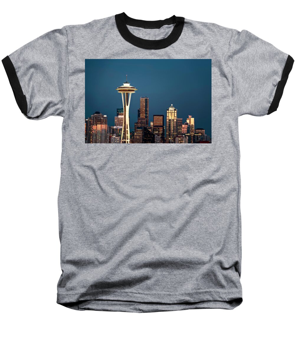 America Baseball T-Shirt featuring the photograph Sleepless in Seattle by Eduard Moldoveanu