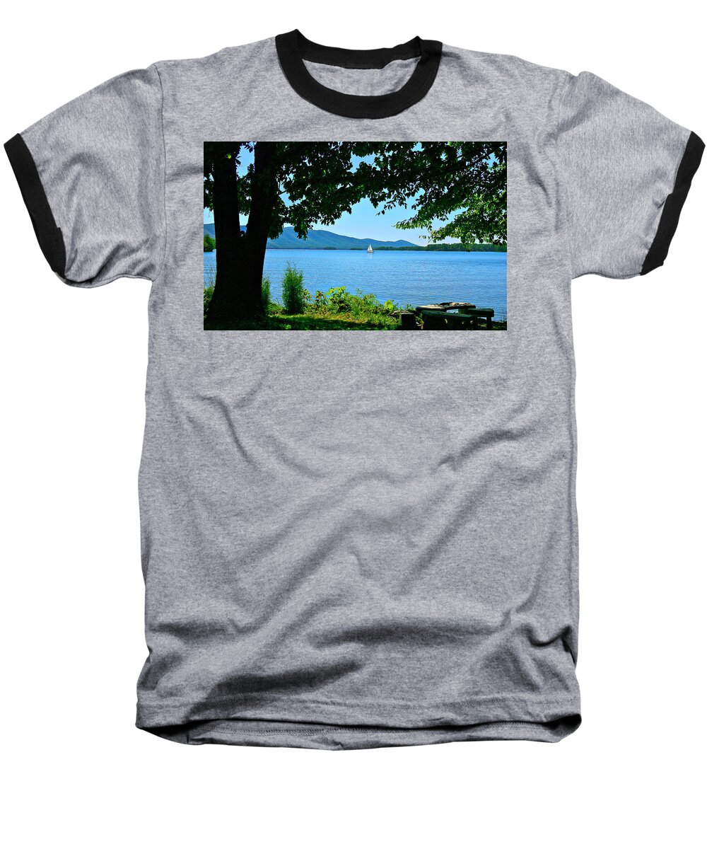 Smith Mountain Lake Baseball T-Shirt featuring the photograph Smith Mountain Lake Sailor by The James Roney Collection