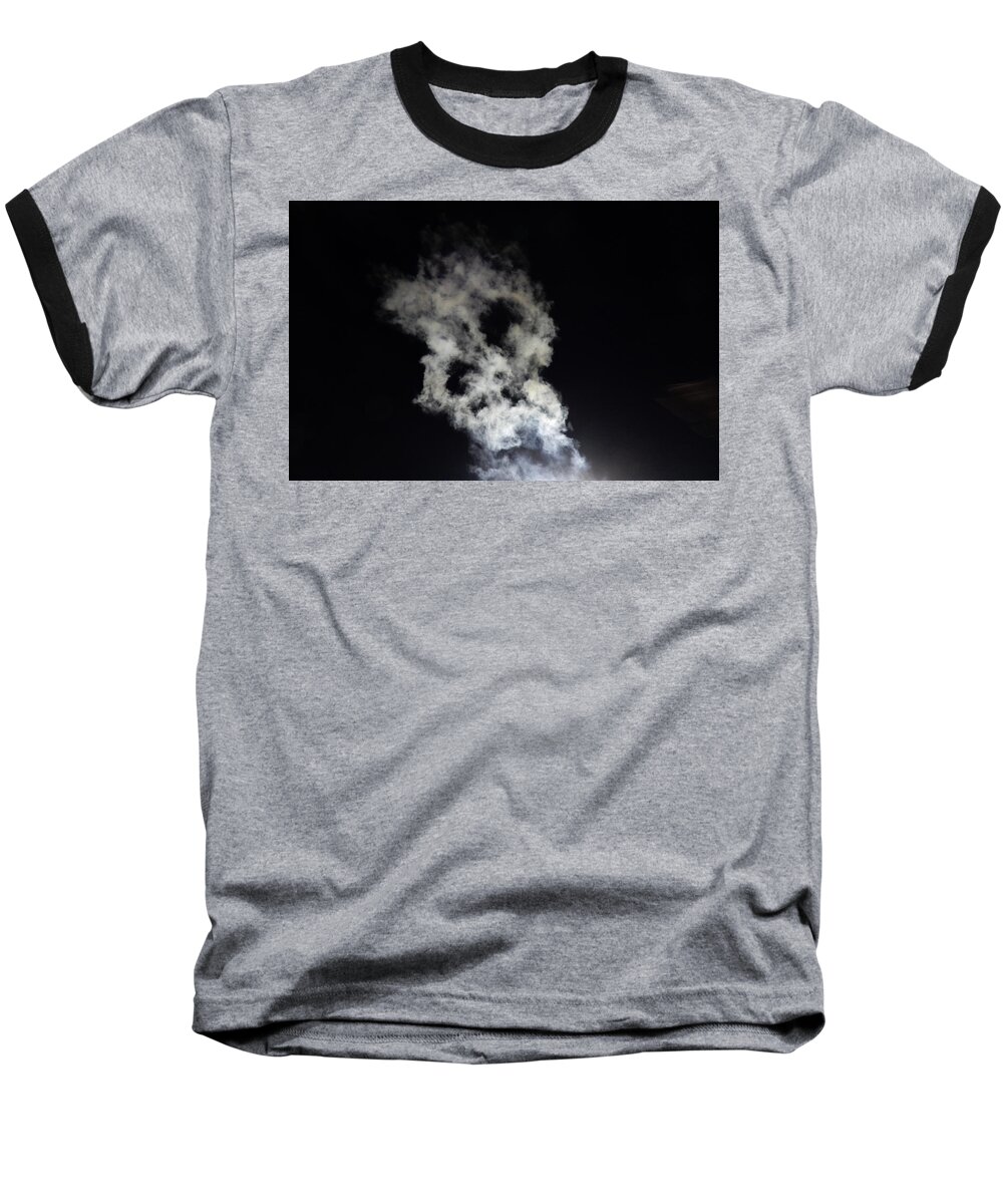 Skull Baseball T-Shirt featuring the photograph Smoke Skull by Betty-Anne McDonald