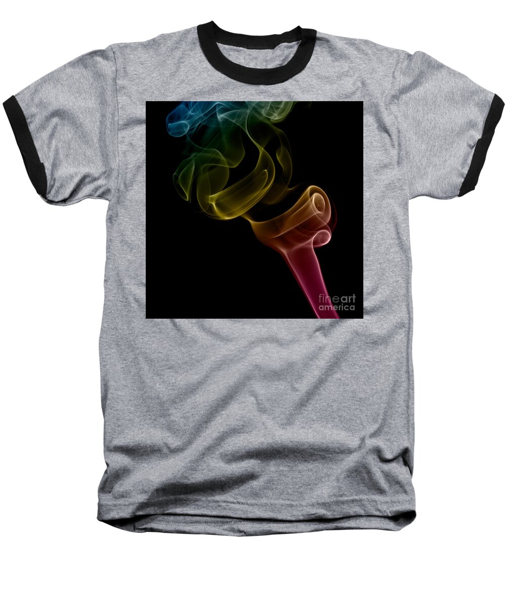 Abstract Baseball T-Shirt featuring the photograph smoke XVI by Joerg Lingnau