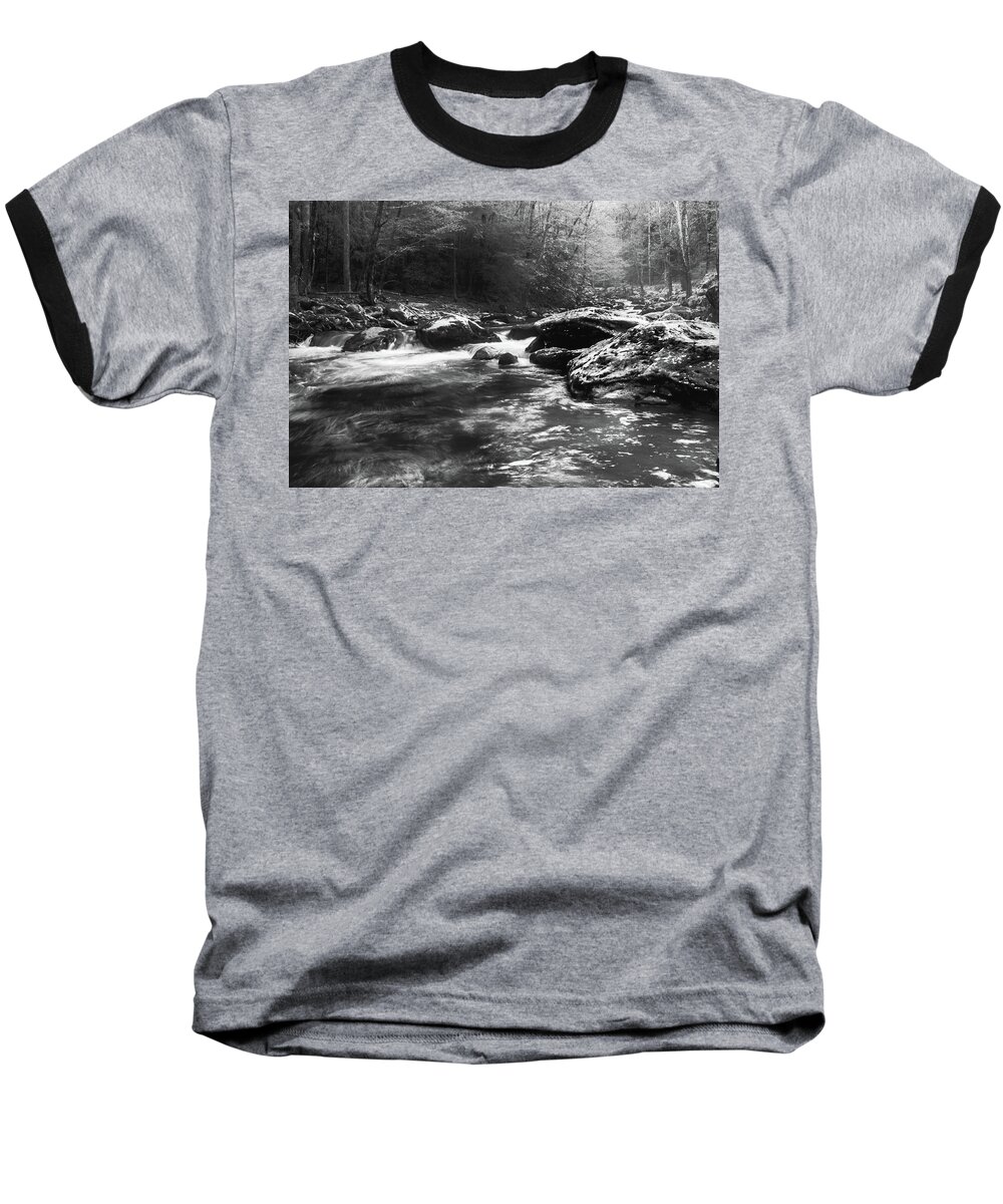 Great Smoky Mountains National Park Baseball T-Shirt featuring the photograph Smoky Mountain River by Jay Stockhaus