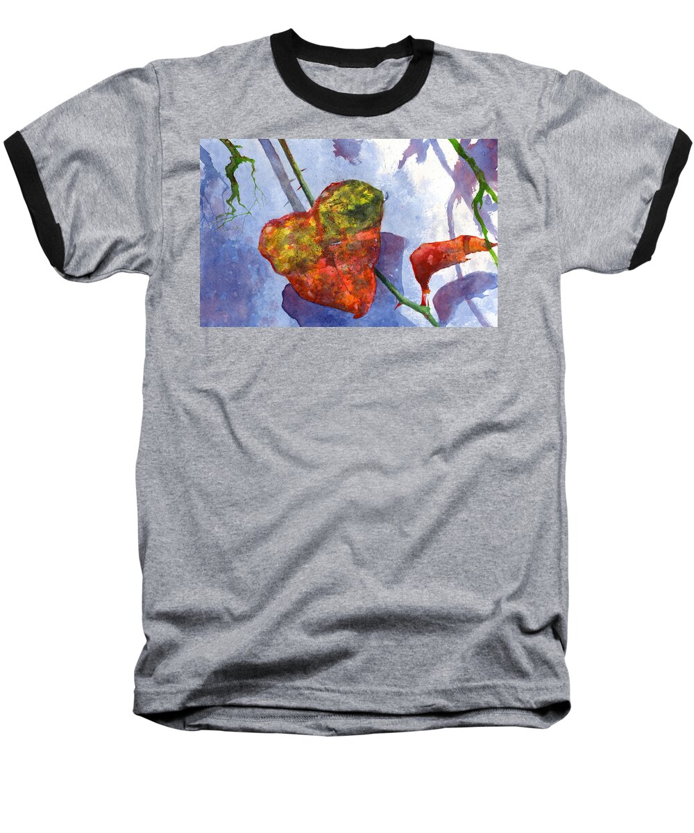 Winter Baseball T-Shirt featuring the painting Snow Leaf by Andrew King