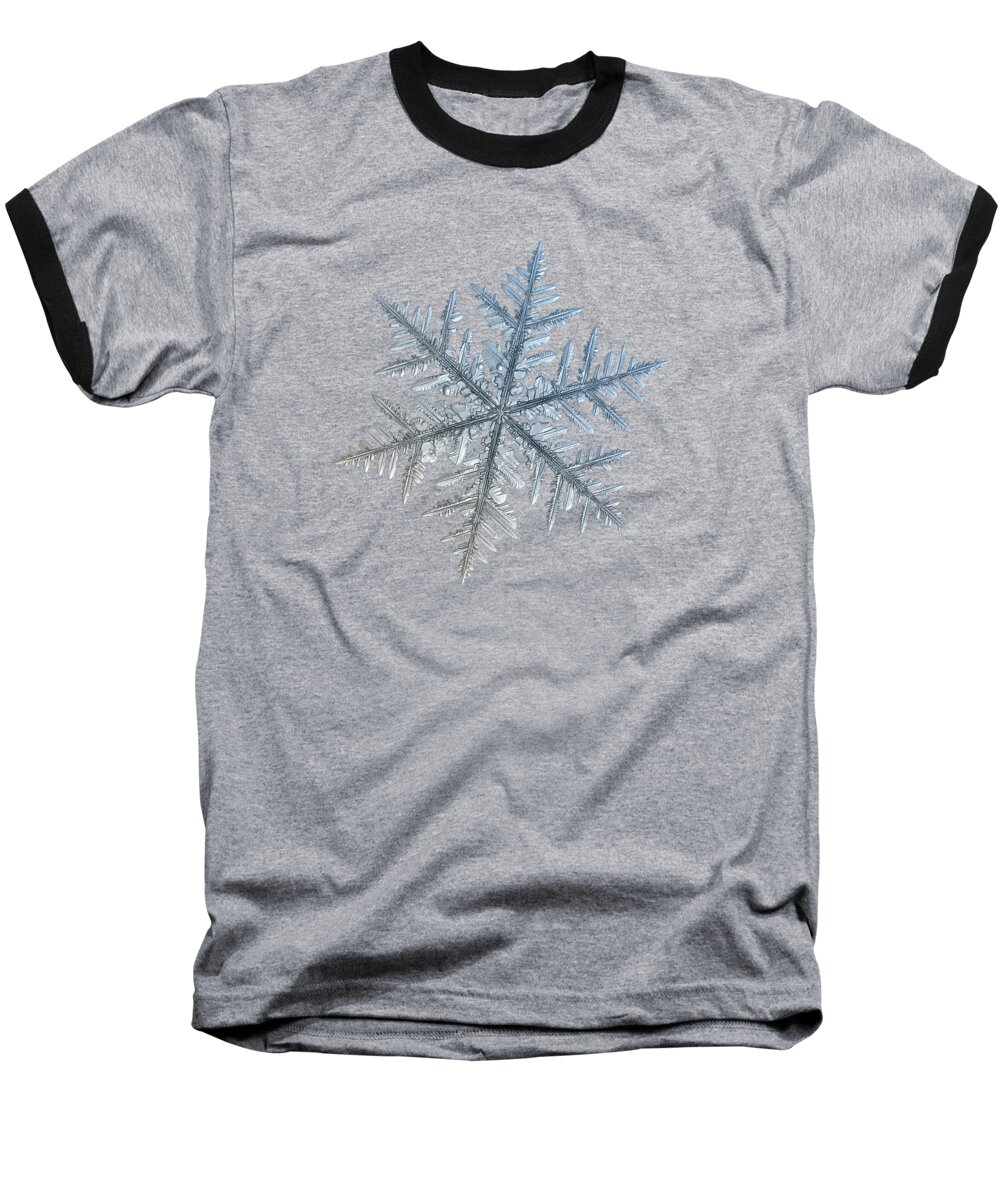 Snowflake Baseball T-Shirt featuring the photograph Snowflake photo - Silverware by Alexey Kljatov