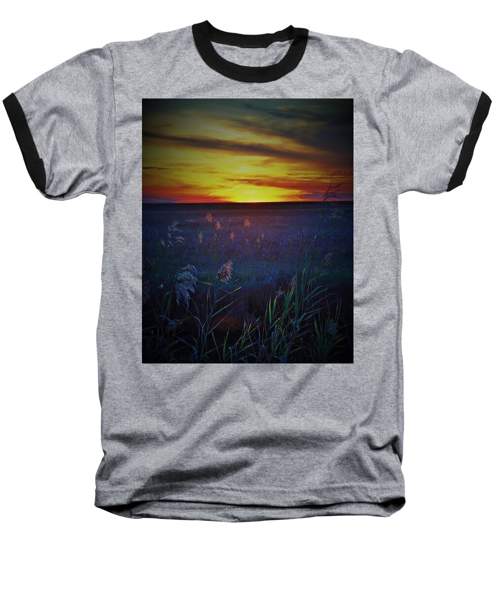 Sunset Baseball T-Shirt featuring the photograph So Many Colors by John Glass