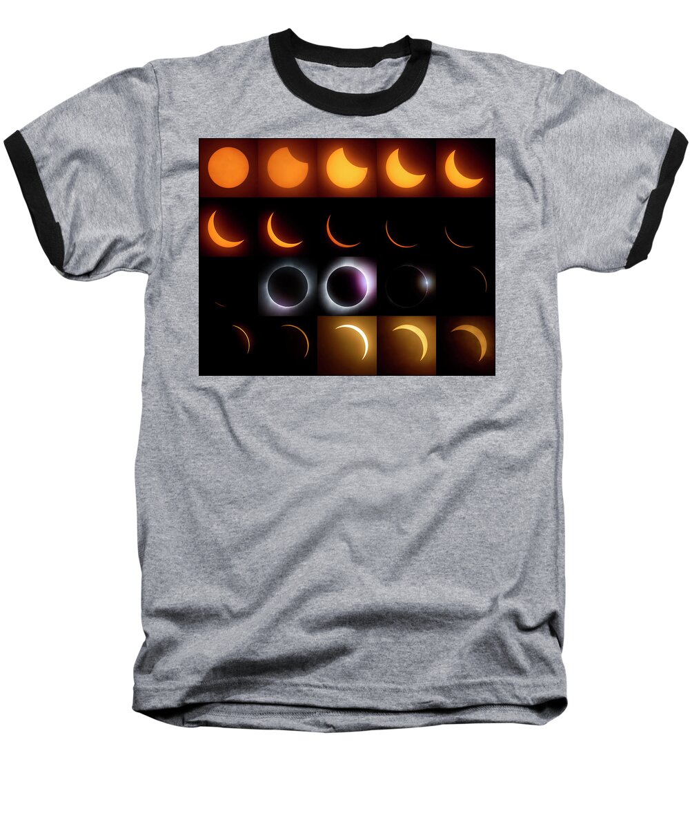 Solar Eclipse Baseball T-Shirt featuring the photograph Solar Eclipse - August 21 2017 by Art Whitton