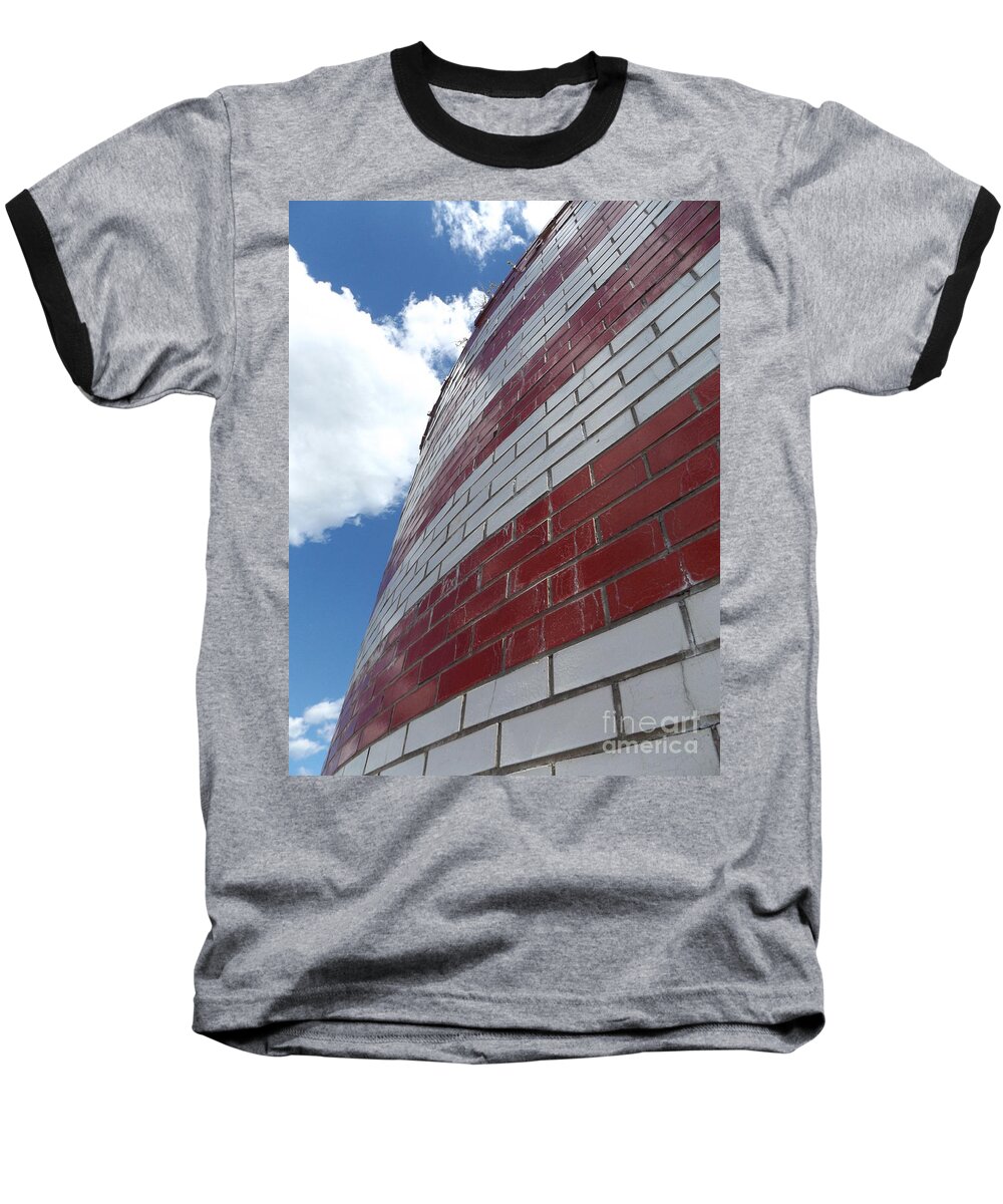 Flag Baseball T-Shirt featuring the photograph Solid Flag Blue Sky by Erick Schmidt
