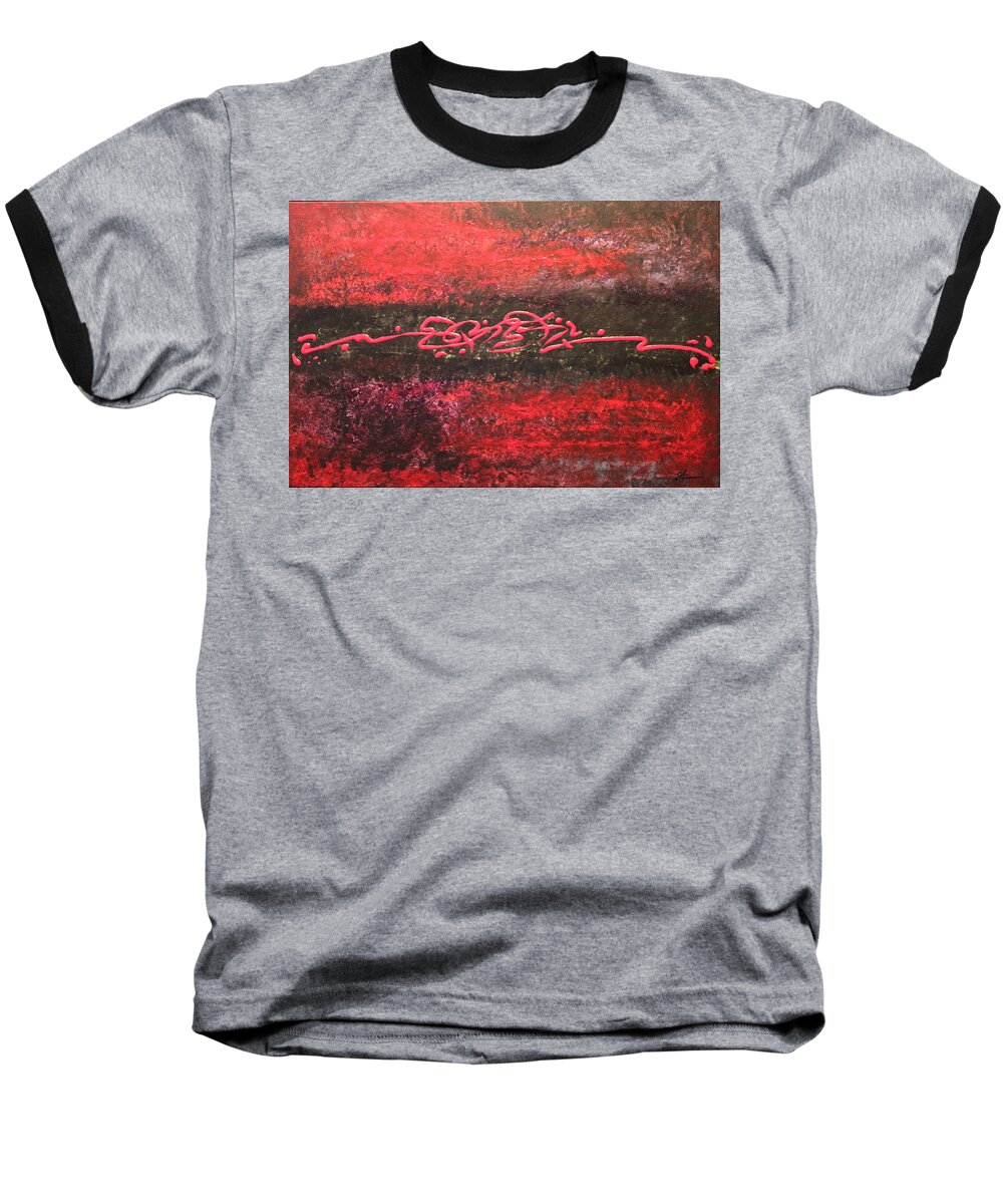 Acrylic Baseball T-Shirt featuring the painting Something in Red by Todd Hoover