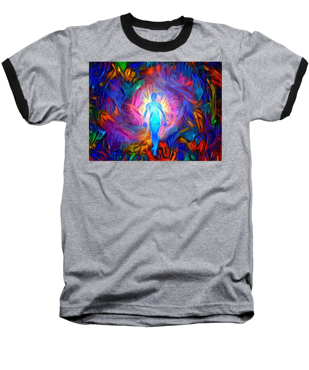 Tunnel Baseball T-Shirt featuring the digital art Soul tunnel by Bruce Rolff