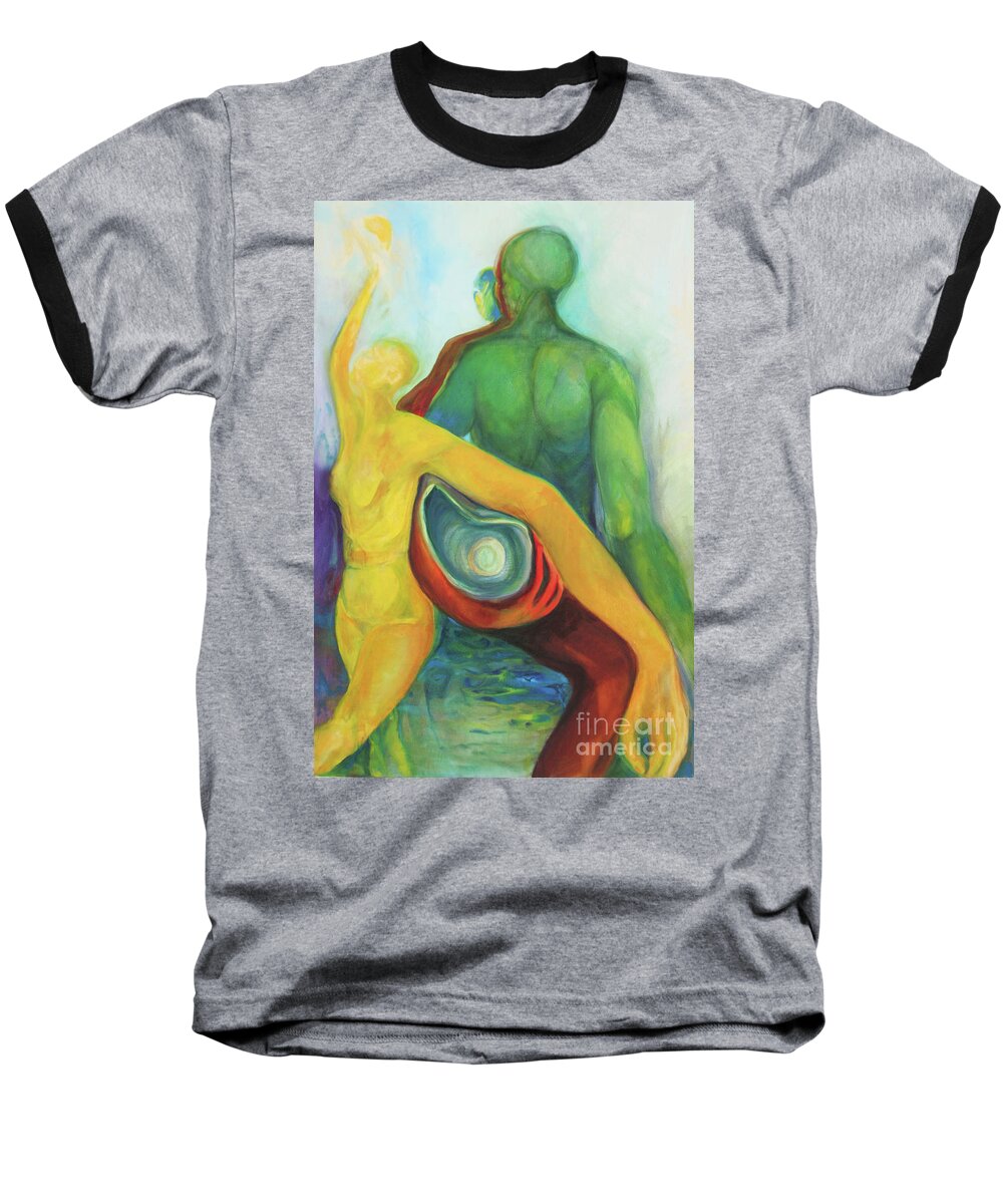 Oil Painting Baseball T-Shirt featuring the painting Source Keepers by Daun Soden-Greene