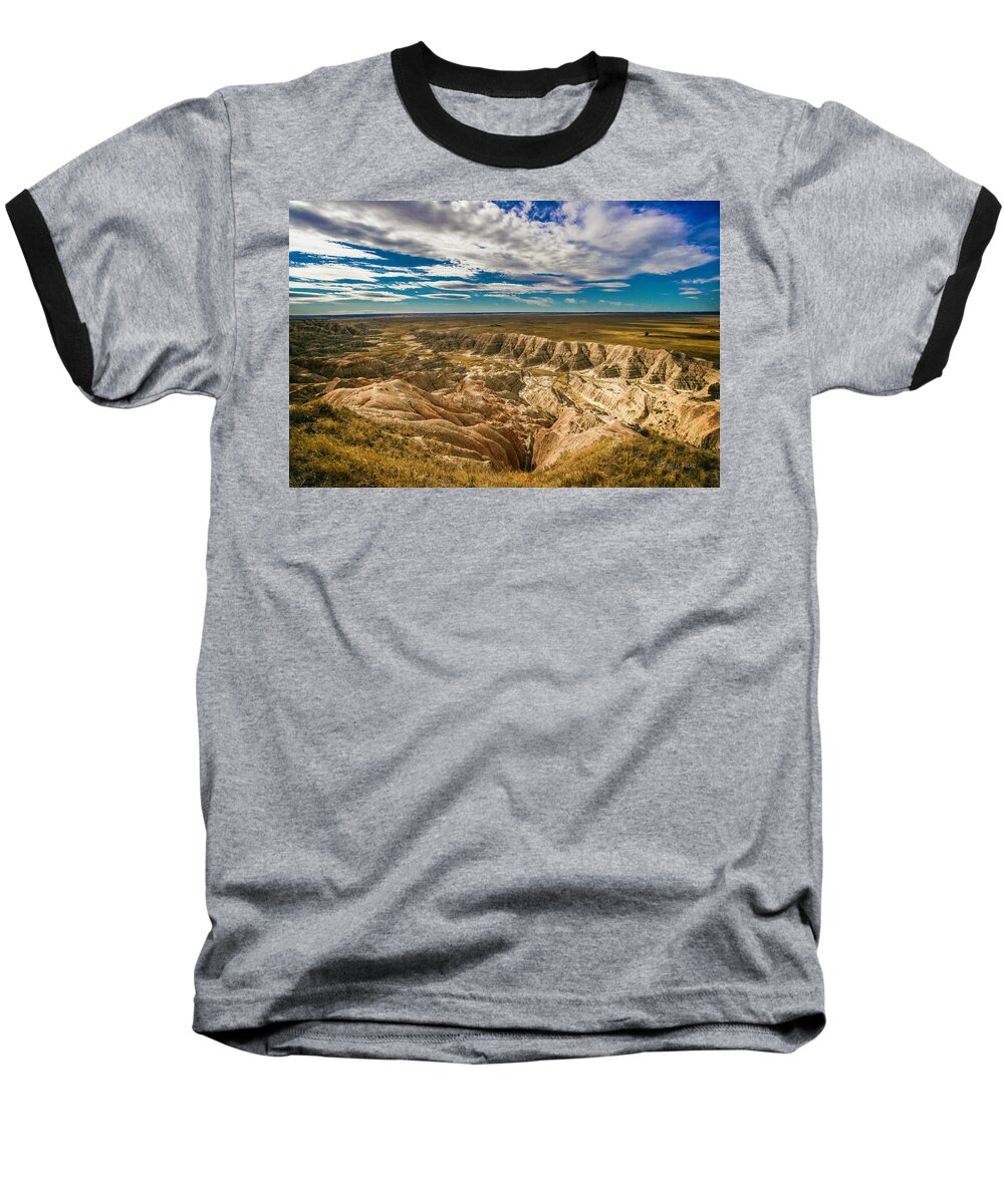  Baseball T-Shirt featuring the photograph South Dakota Bad Lands.... by Paul Vitko