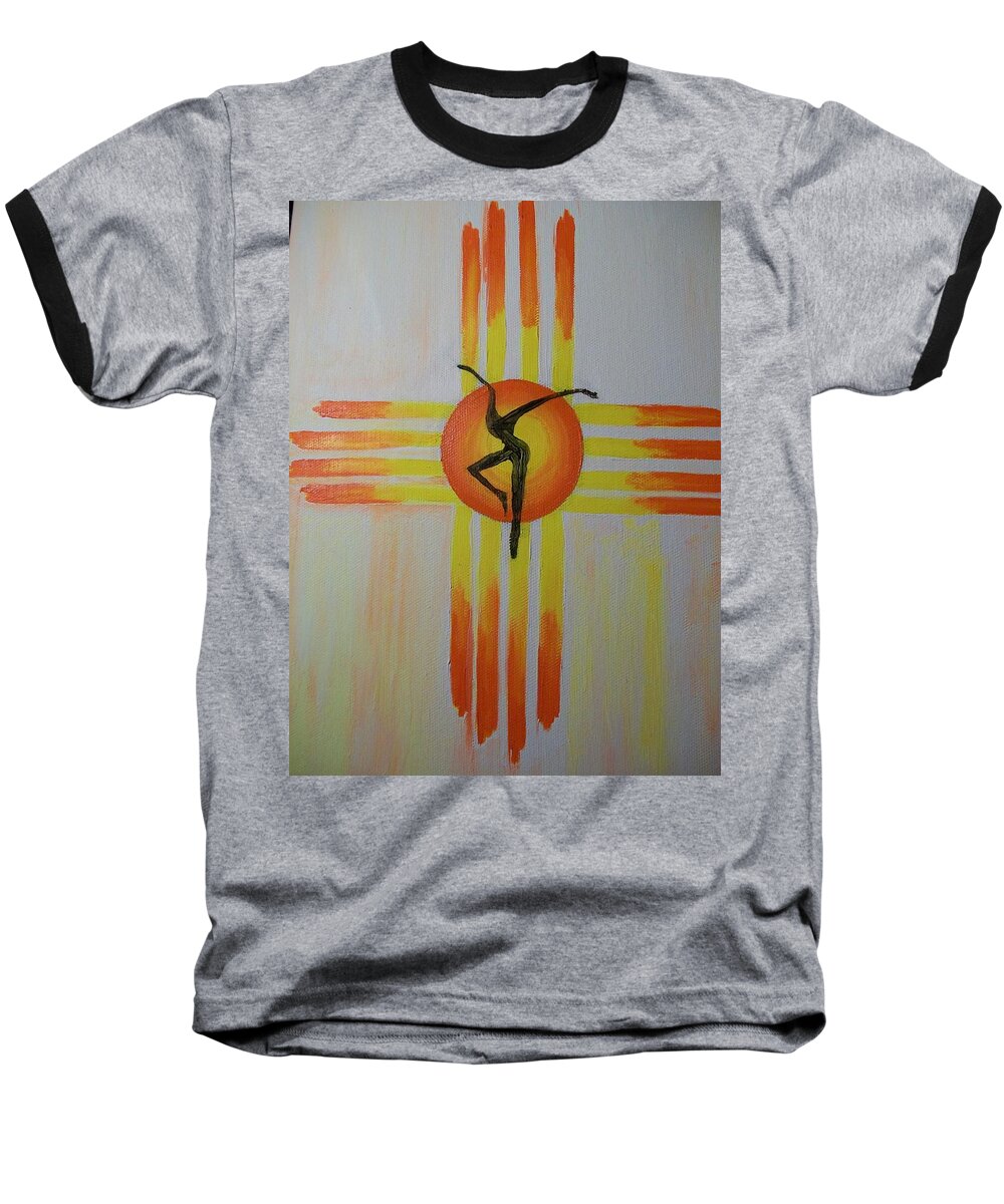 Acrylic Baseball T-Shirt featuring the painting Southwest Sun Dancer by Laurette Escobar