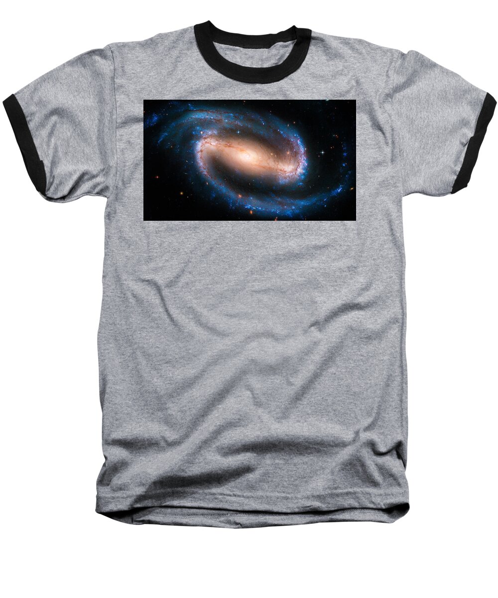 Spiral Galaxy Baseball T-Shirt featuring the digital art Space Image barred spiral galaxy NGC 1300 by Matthias Hauser